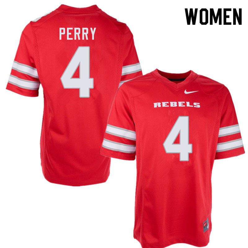Women #4 Alex Perry UNLV Rebels College Football Jerseys Sale-Red - Click Image to Close